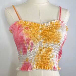 Tie-Dye Pink/Orange Elastic Camisole